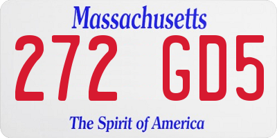 MA license plate 272GD5