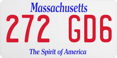 MA license plate 272GD6
