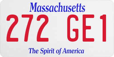 MA license plate 272GE1