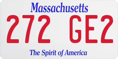 MA license plate 272GE2