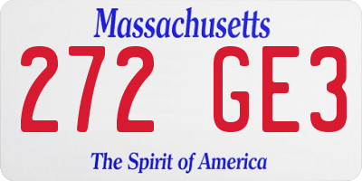 MA license plate 272GE3