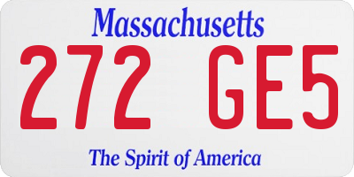 MA license plate 272GE5