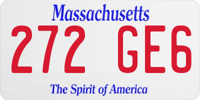MA license plate 272GE6