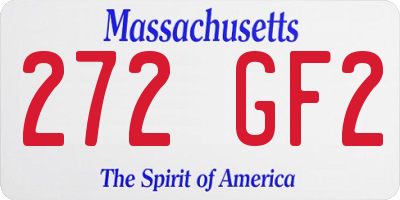 MA license plate 272GF2