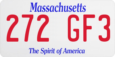 MA license plate 272GF3