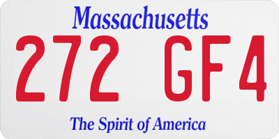 MA license plate 272GF4
