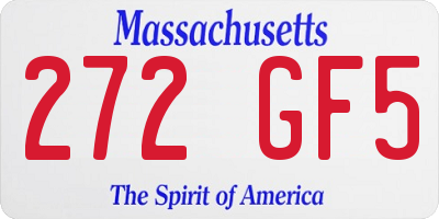 MA license plate 272GF5