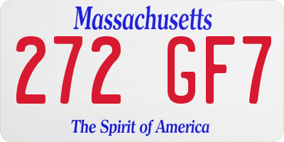 MA license plate 272GF7