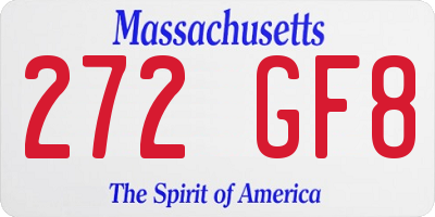 MA license plate 272GF8