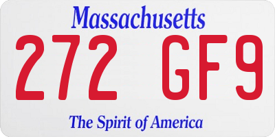 MA license plate 272GF9