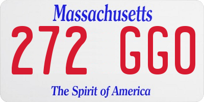MA license plate 272GG0