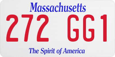 MA license plate 272GG1