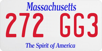 MA license plate 272GG3