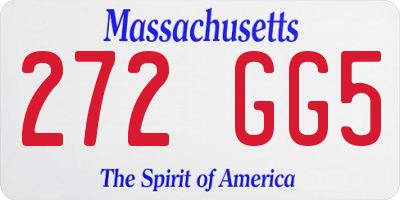 MA license plate 272GG5