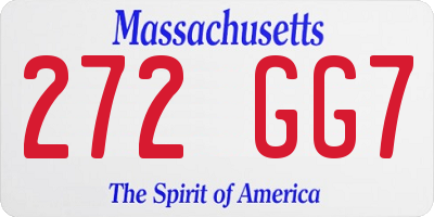 MA license plate 272GG7