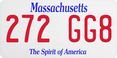 MA license plate 272GG8