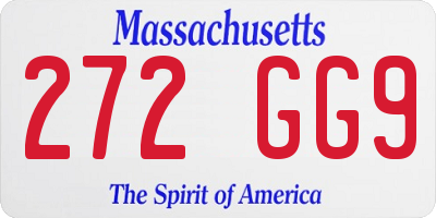 MA license plate 272GG9