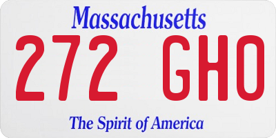 MA license plate 272GH0