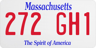 MA license plate 272GH1