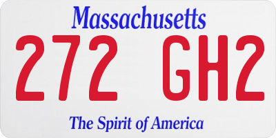 MA license plate 272GH2