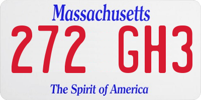 MA license plate 272GH3