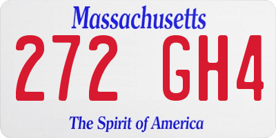 MA license plate 272GH4