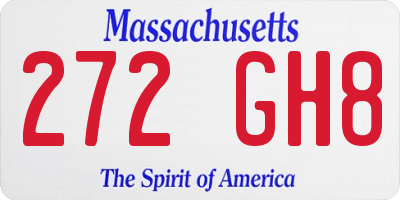MA license plate 272GH8