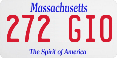 MA license plate 272GI0