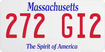 MA license plate 272GI2