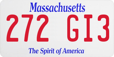 MA license plate 272GI3
