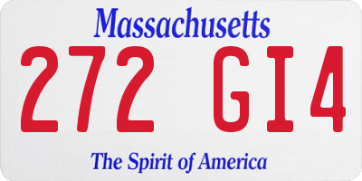 MA license plate 272GI4