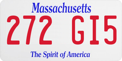 MA license plate 272GI5