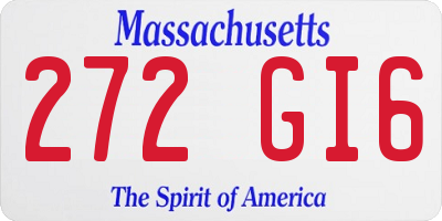 MA license plate 272GI6