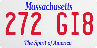 MA license plate 272GI8