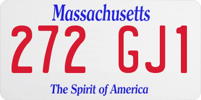 MA license plate 272GJ1