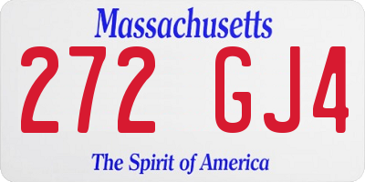 MA license plate 272GJ4