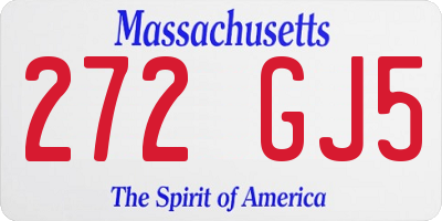 MA license plate 272GJ5