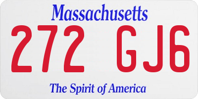 MA license plate 272GJ6