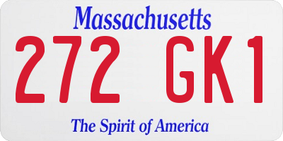 MA license plate 272GK1