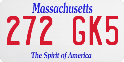MA license plate 272GK5