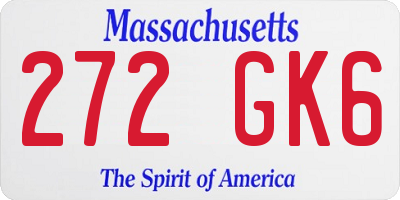 MA license plate 272GK6