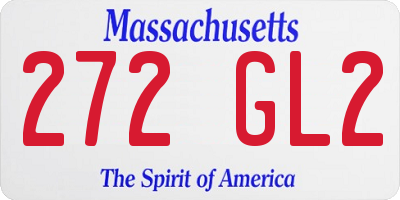 MA license plate 272GL2