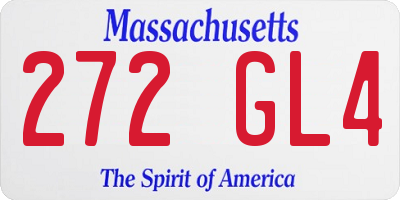 MA license plate 272GL4