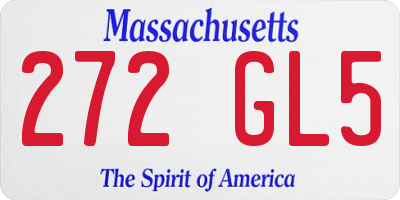 MA license plate 272GL5
