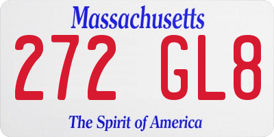 MA license plate 272GL8