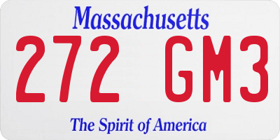 MA license plate 272GM3