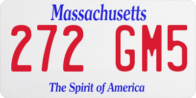 MA license plate 272GM5