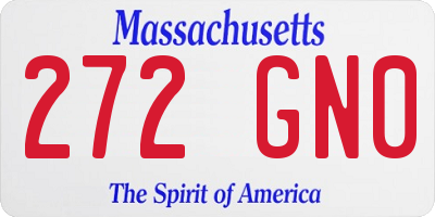 MA license plate 272GN0