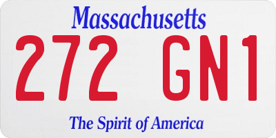 MA license plate 272GN1