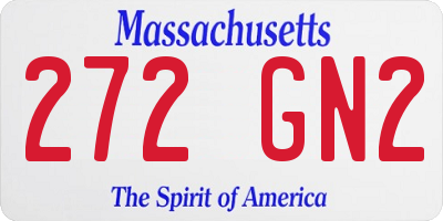 MA license plate 272GN2